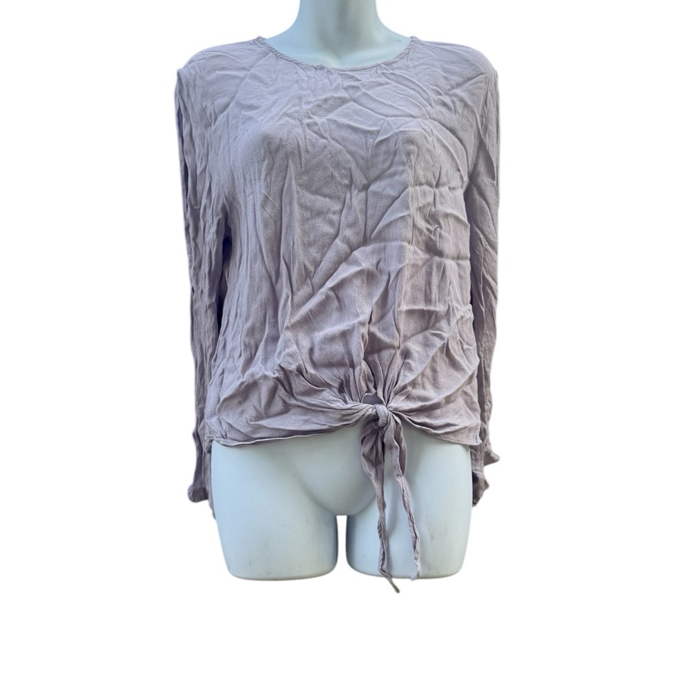 Mustard Seed Women's Long Sleeve Ruched Top - lavender